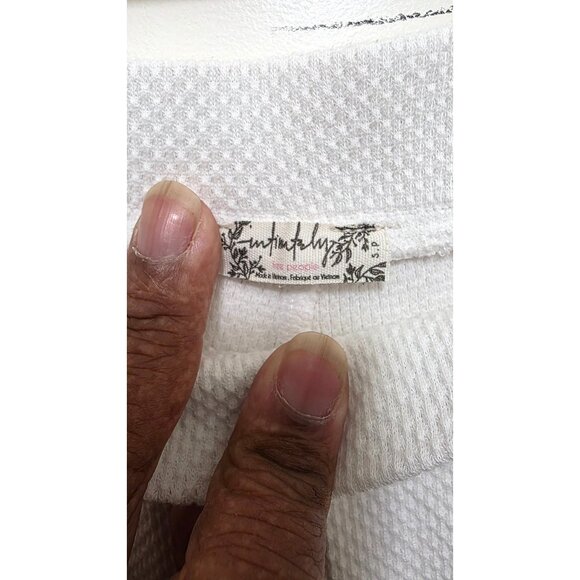 Intimately Free People White Textured Wide-Leg Women's Pants Lightweight Size s/ - Picture 7 of 7